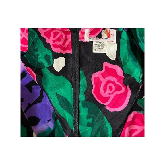 Silk Floral Midi Dress - Picture 8 of 8